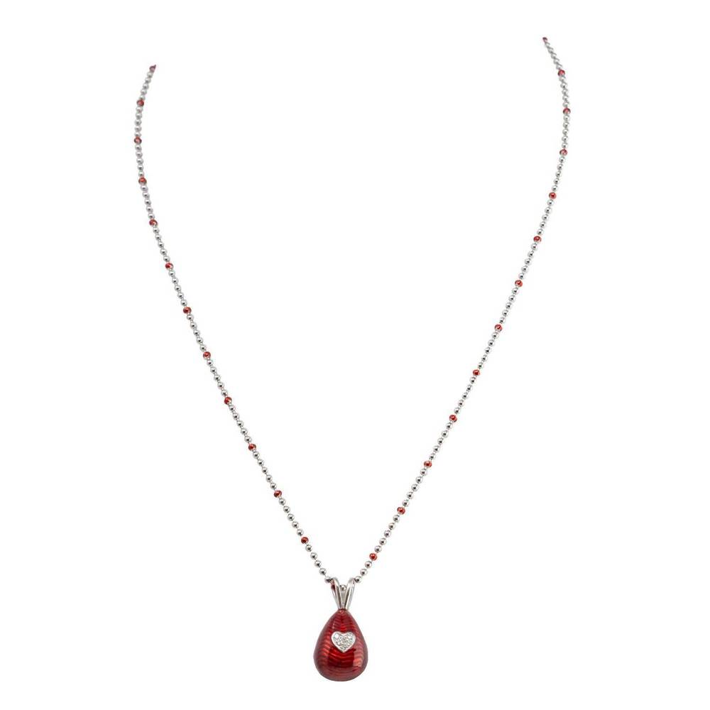 NEW HIDALGO women's egg pendant necklace in red